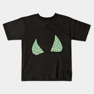 bikini top - green dots Kids T-Shirt